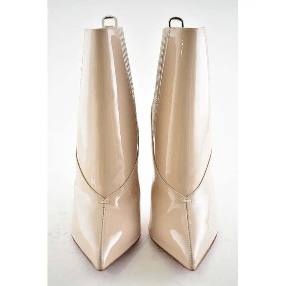 Christian Louboutin Epic Boot 100 Nude Patent Stiletto Heel Ankle Bootie 37 - Picture 5 of 11
